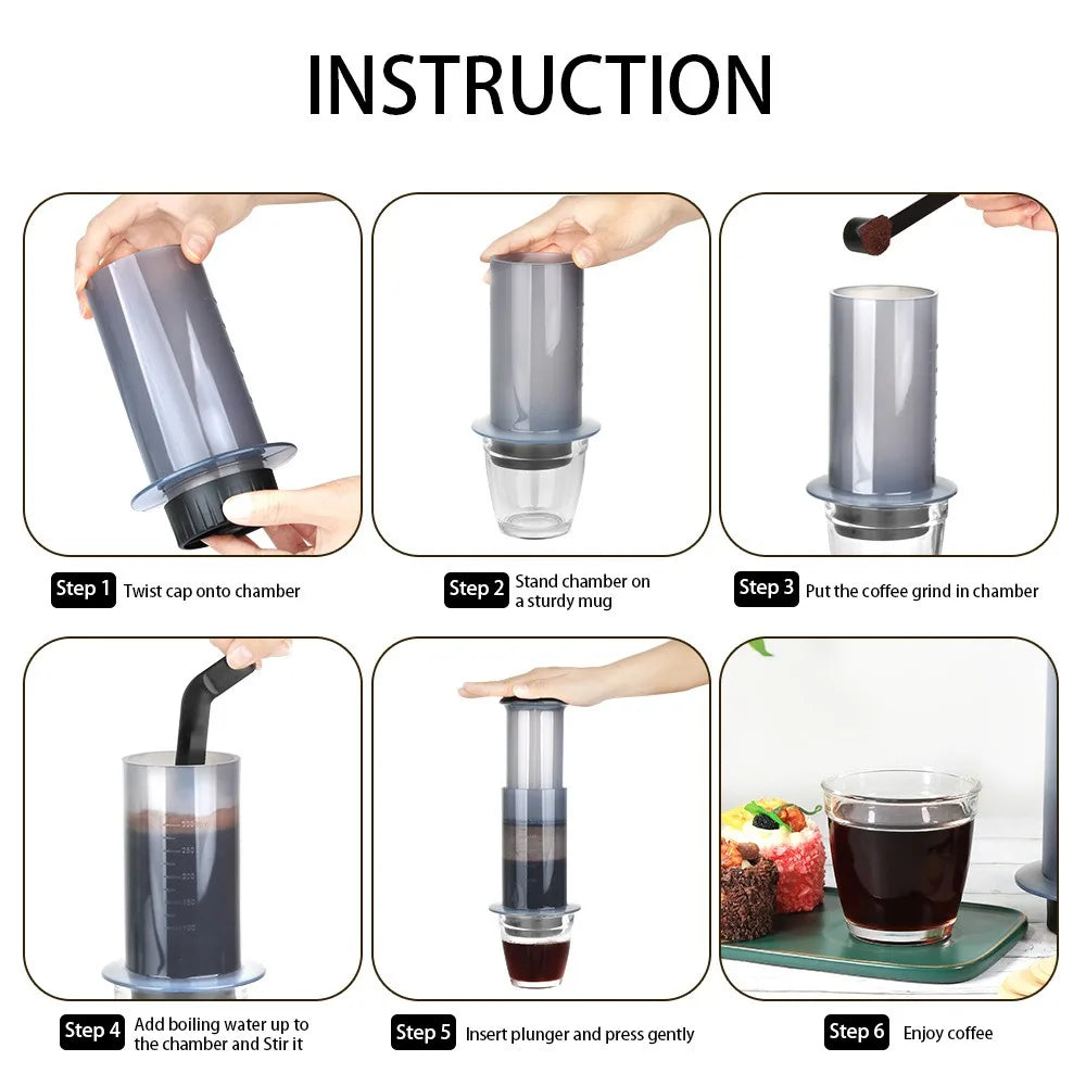 Espresso Portable Coffee Maker French Press Coffee Pot Kitchen Supplies for Aeropress Cafe Press Machine with Filter Paper Kit Oasis Select