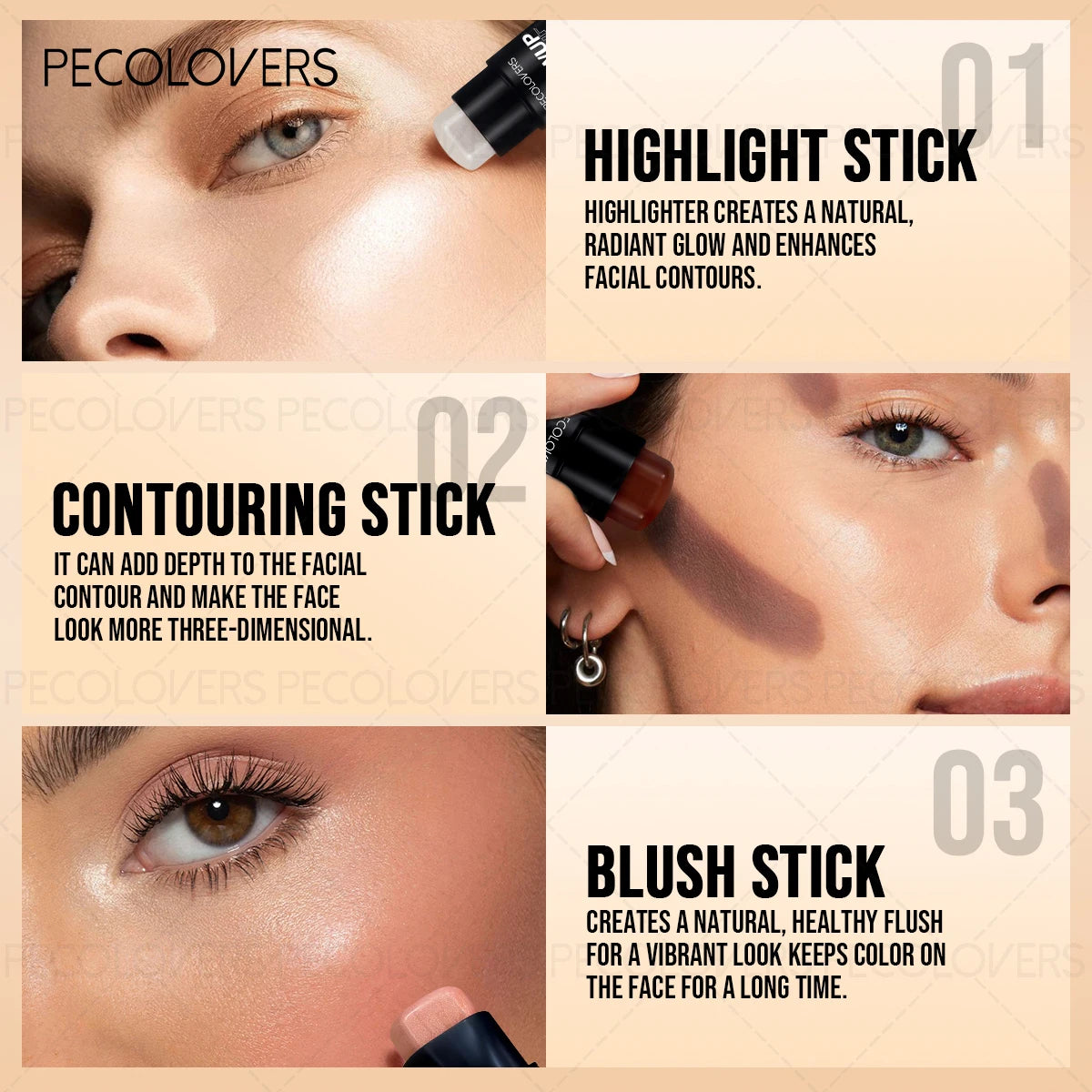Natural 3D Contouring Cream – Bronzer & Highlighter for Beginners