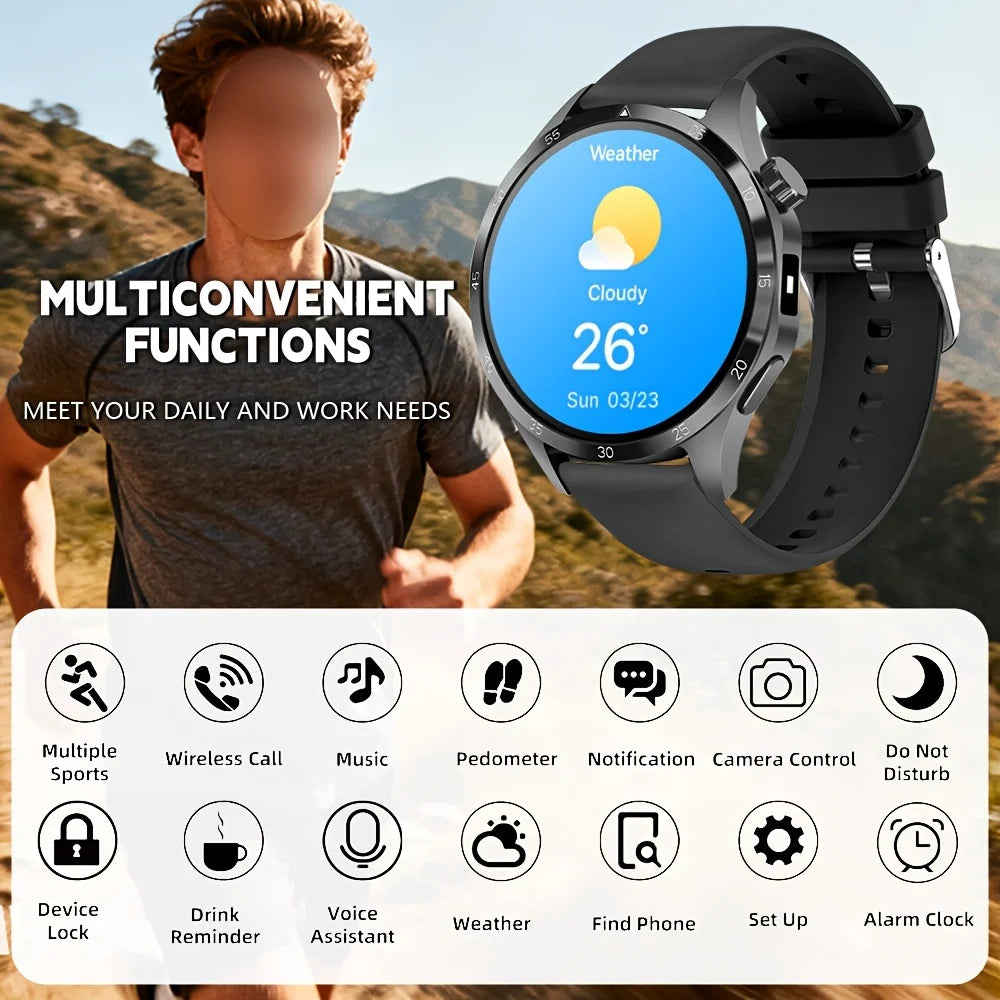 Smartwatch 1.5" Touchscreen, Fitness Tracker & Earphones