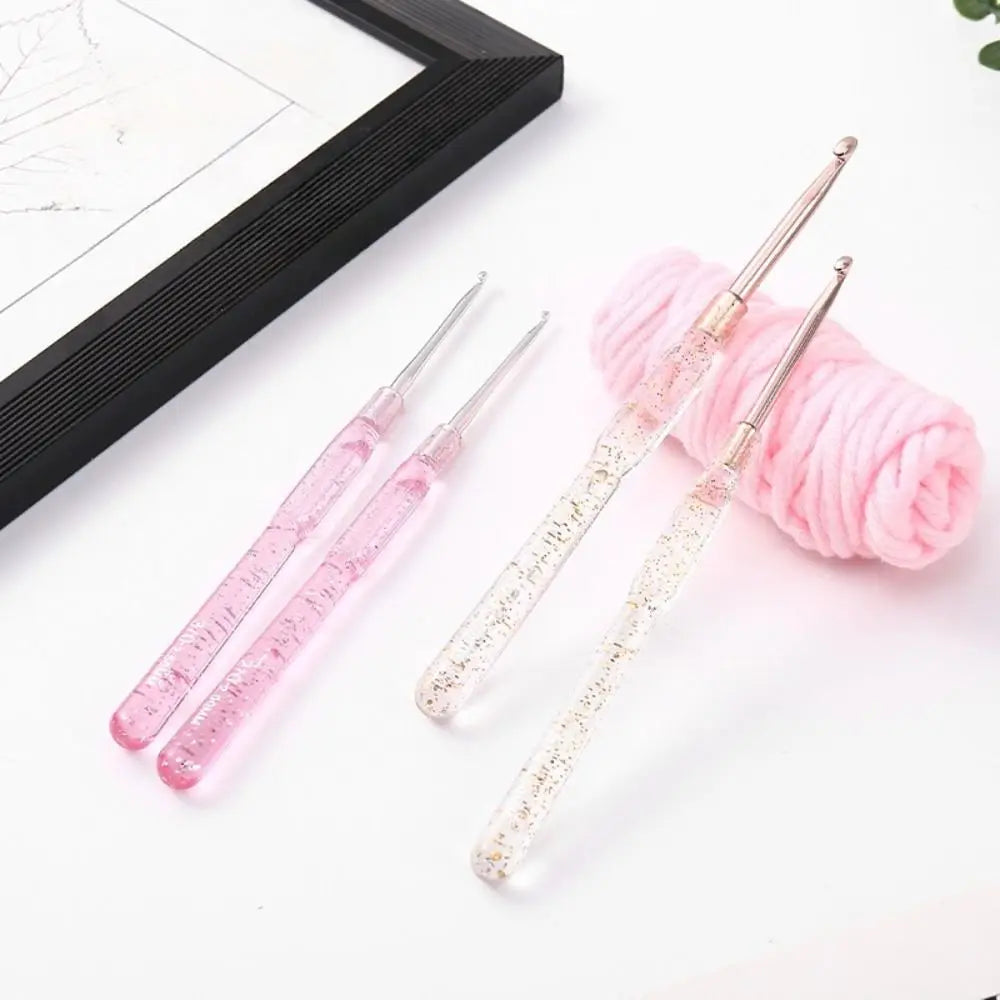 7PCS Aluminum Crochet Hooks Set 2.0-5.0mm Hand-made DIY Knitting Tools Single-headed Colorful Clear Handles Knitting Crochet Oasis Select