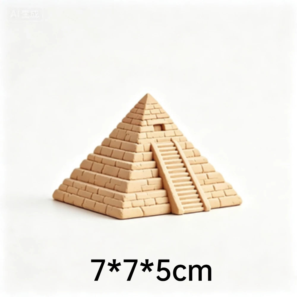3D Printed Egyptian Pyramid Model Miniature Ancient Egypt Architecture Ornament Home Office Desk Decor Feng Shui Craft Gifts Oasis Select 5cm