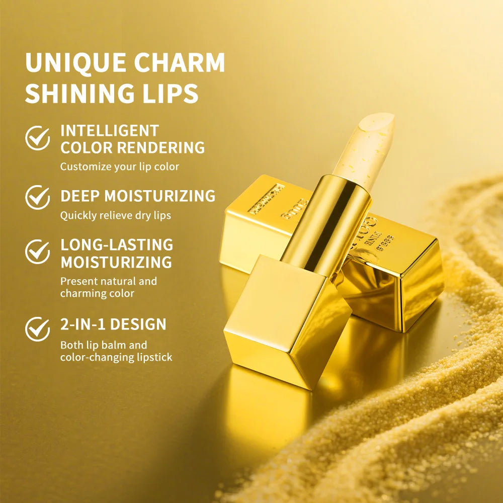 24K Gold Color Changing Lipstick & Lip Balm – 2-in-1