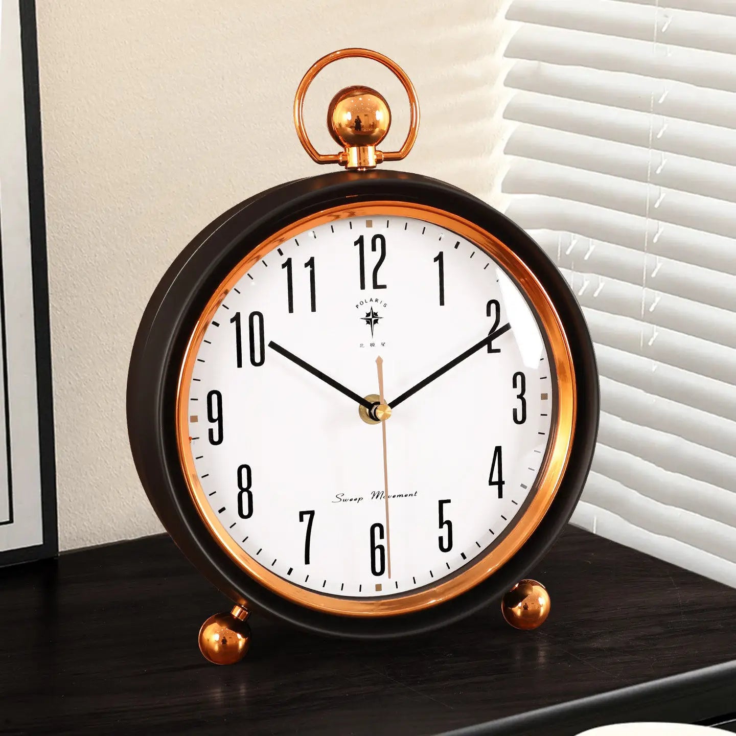 European Vintage Retro Table Clock Silent Non-Ticking Desk Clock Luxury Mantel Clock Home Living Room Desktop Ornament Oasis Select