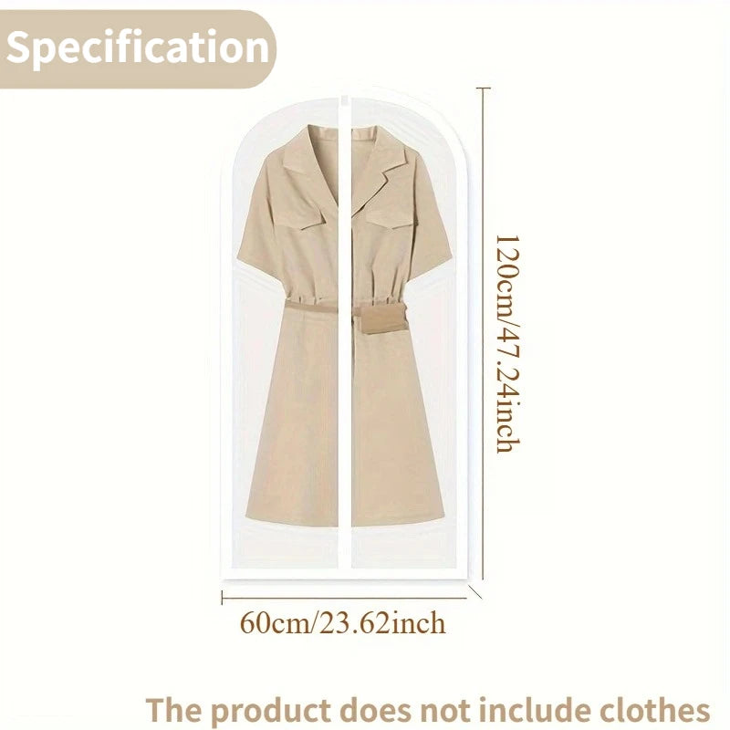 3/6pcs Moth Proof Garment Bags with Zip Washable Dust-Resistant Hanging Cover for Coats Wedding Dresses Closet Storage Organizer Oasis Select