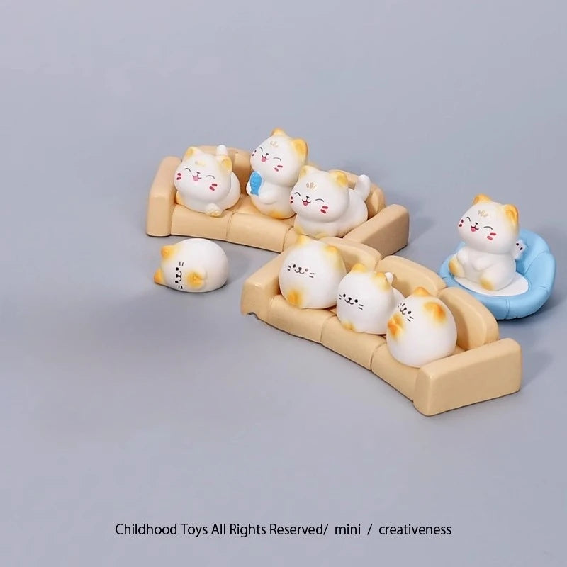 Mini Cats Ornament Fairy Garden Kitten Statue Gift Kids Children Baby Room Decoration Toys Miniature Figurines Home Decor Oasis Select