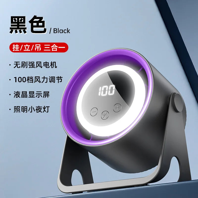 4-in-1 Bladeless Rechargeable Fan – Wall, Clip, Desk & Camp
