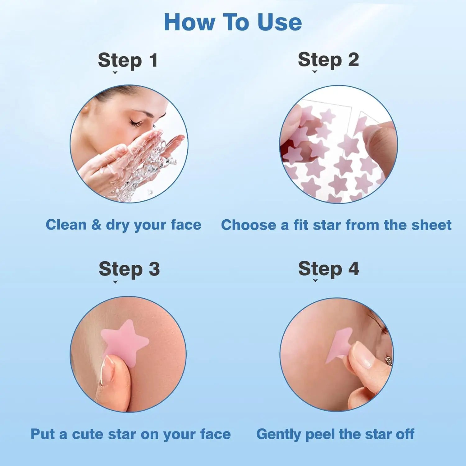 200 hydrogel star shaped acne patches - alcohol free, non irritating acne patches for men and women, suitable for all skin types Oasis Select