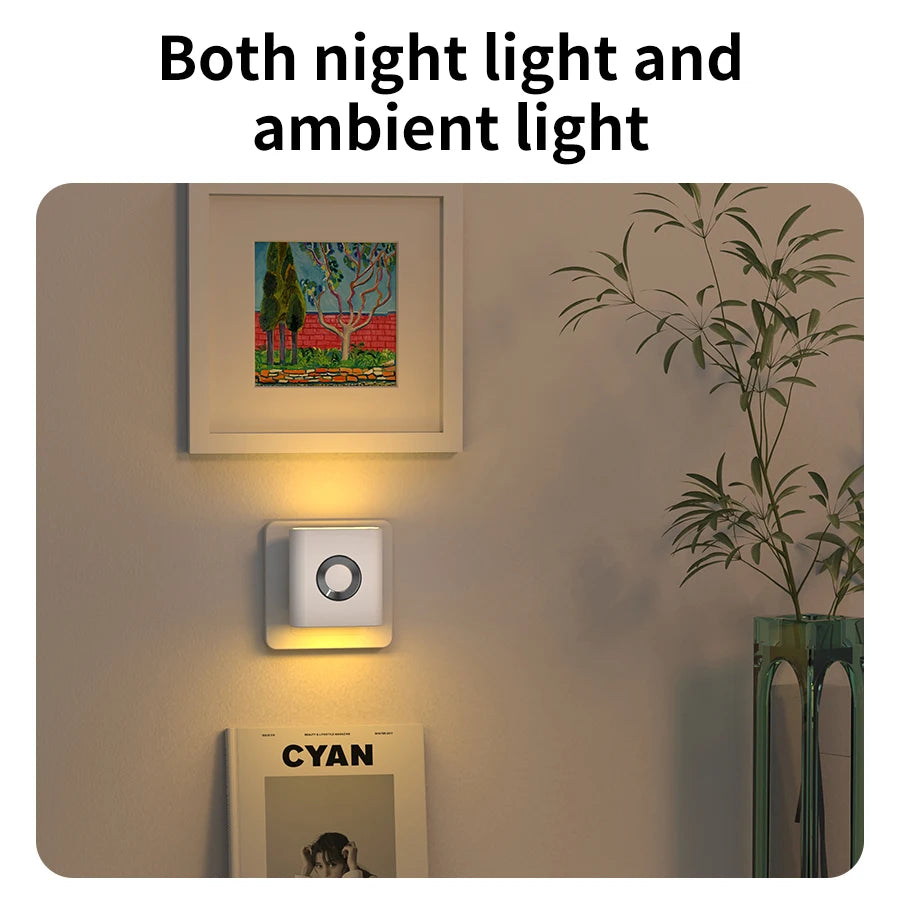 LED Night Light with EU Socket Motion Sensor Warm White Wall Lamp Dual-head Luminous Ambient Light for Bedroom Staircase Toilet Oasis Select