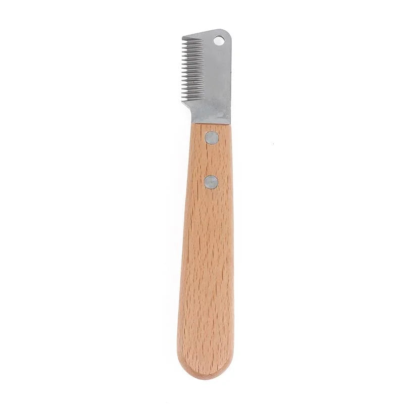 High Quality Professional Pet Hair Removal Knife Dog Comb Stainless Wooden Handle Stripping Hair Remover Grooming Accessories Oasis Select 01