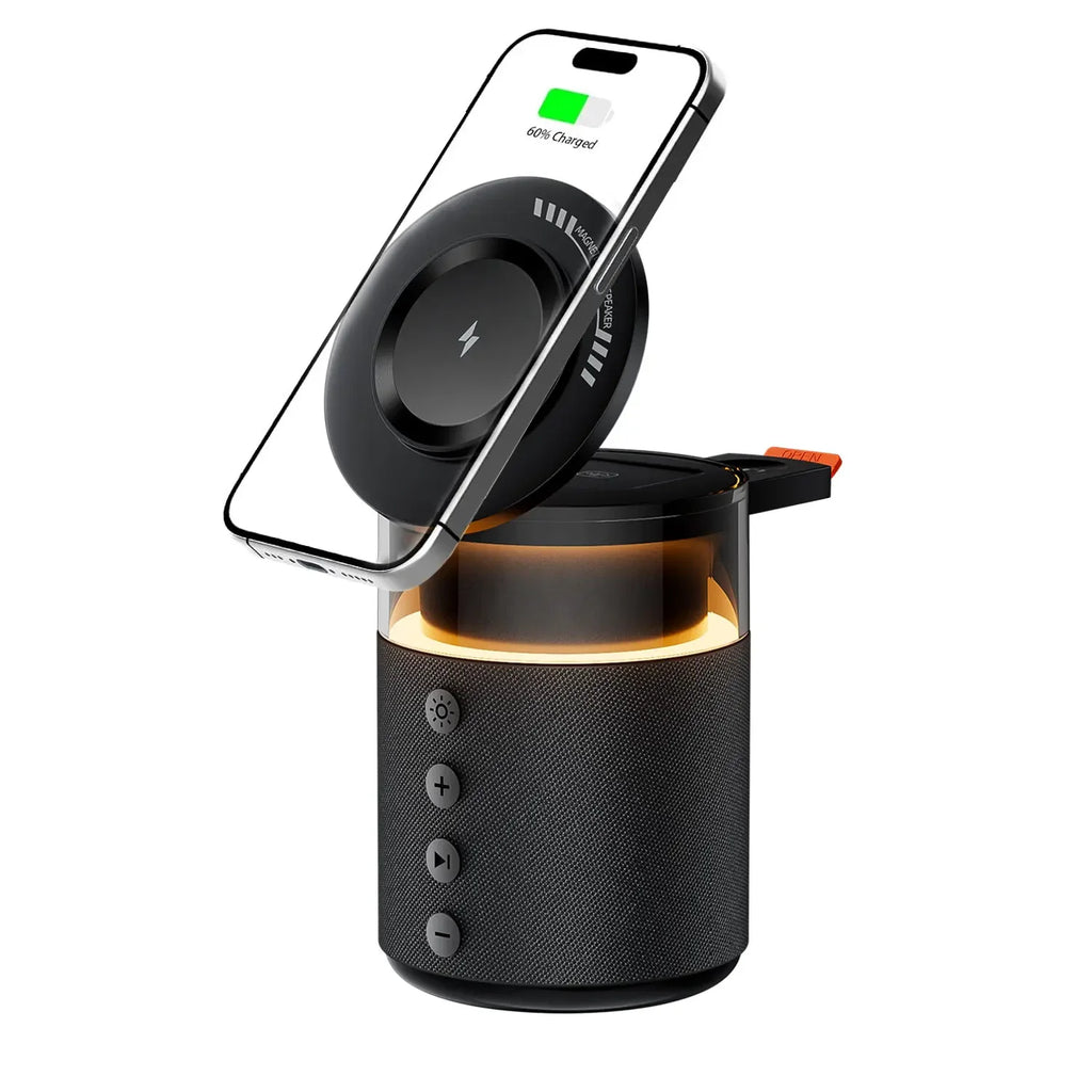 Multi-functional Night Light Speaker Magnetic Wireless Charger For Apple Watch&iPhone 17 16 15 14 13 12 Pro Max&AirPods 4/3 Pro Oasis Select Black