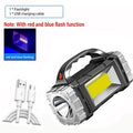 High Power Rechargeable LED Flashlight Multifunctional Portable Light with Side Light Waterproof Multiple Lighting Modes Oasis Select Silver