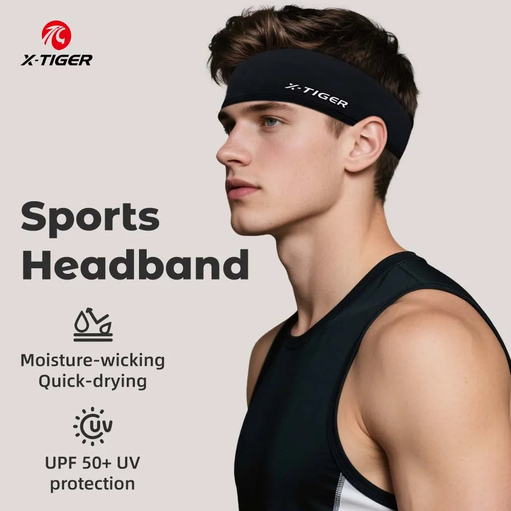 X-TIGER Ice Silk Cycling Headband Sweat-absorbing Elastic Gym Fitness Running Headscarf Breathable Quick-drying Sports Headband Oasis Select