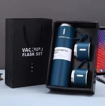 304 Stainless Steel Thermos Gift Set | 3 Lids, Hot & Cold