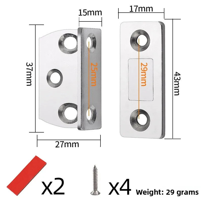 Punch Free Cabinet Catches Strong Magnetic L-shaped Closet Door Closer Ultra Thin Invisible Anti Collision Furniture Hardware Oasis Select M