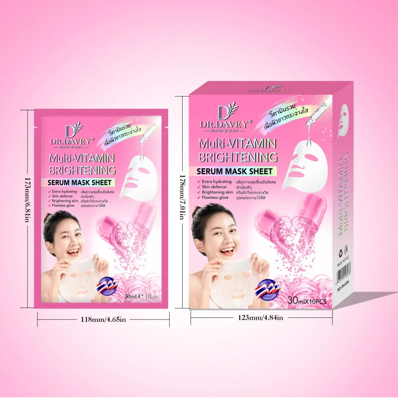 DR.DAVEY Multi-Vitamin Brightening Face Mask 10pc – Daily