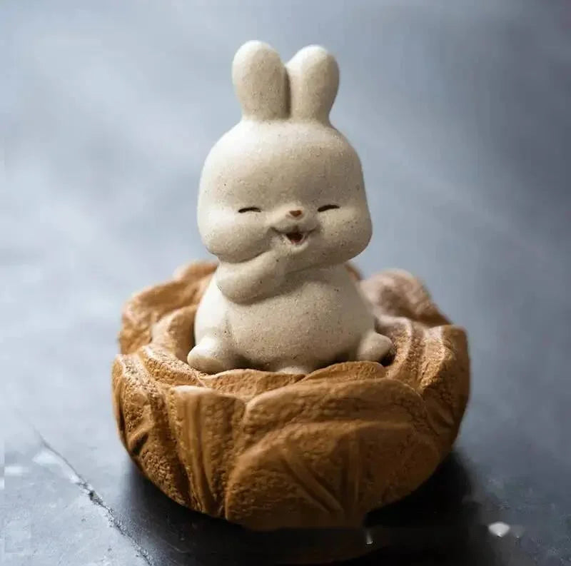Rabbit Cabbage Tea Pet Sitting Wealth Tea Play Tea Tray Ornament Small Sculpture Tea Play Accessories Чаепитие Oasis Select