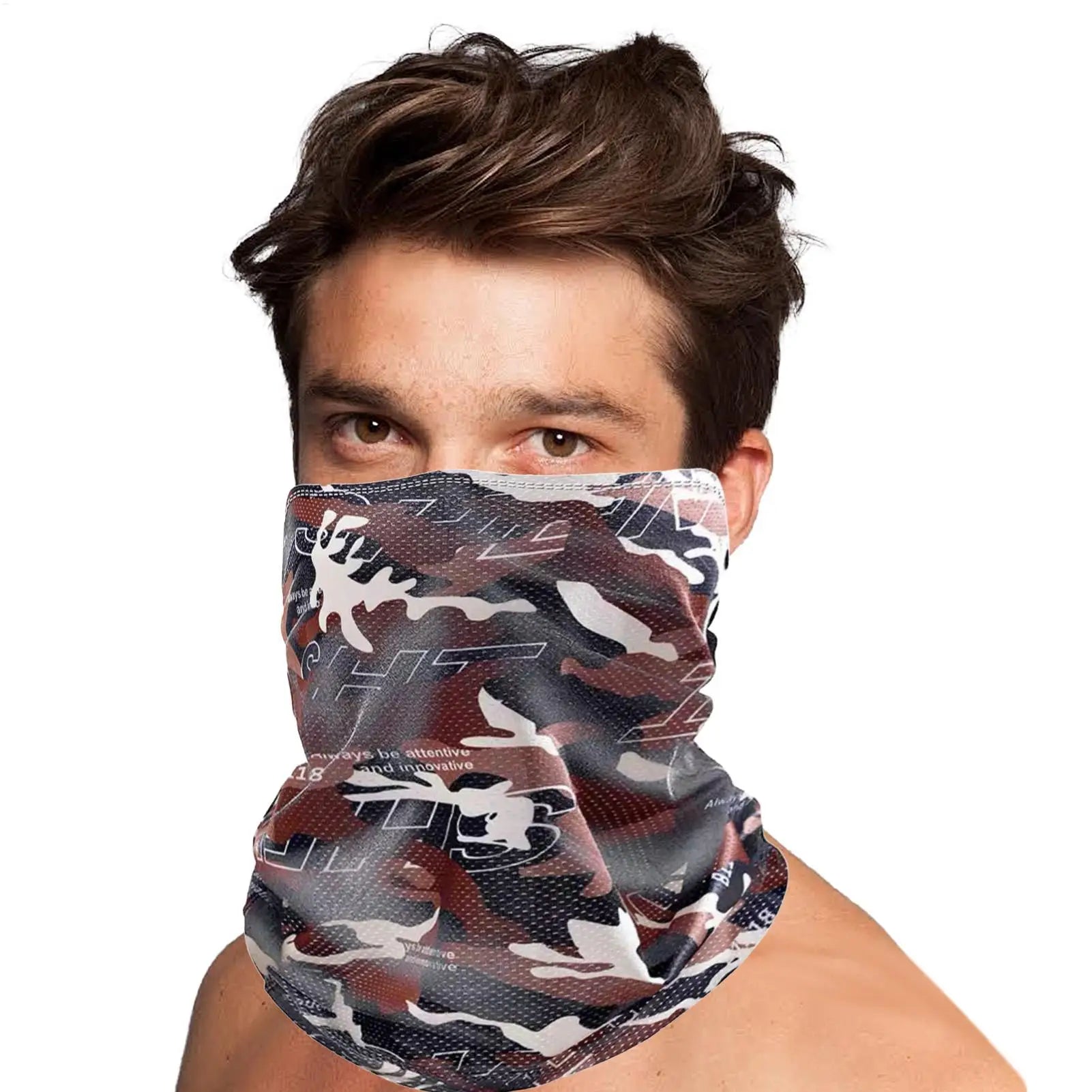 1PC Face Bandana Outdoor Windproof Head Wrap Breathable Ice Silk Facial Cover with UV Protection for Motorcycle Running Hiking Oasis Select