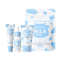 LAIKOU Milk 3pcs Travel Skin Care Set Niacinamide Hyaluronic Acid Serum Eye Cream Moisturizer Hydrating Brightening Glow Skin Oasis Select Milk 3PCS Set