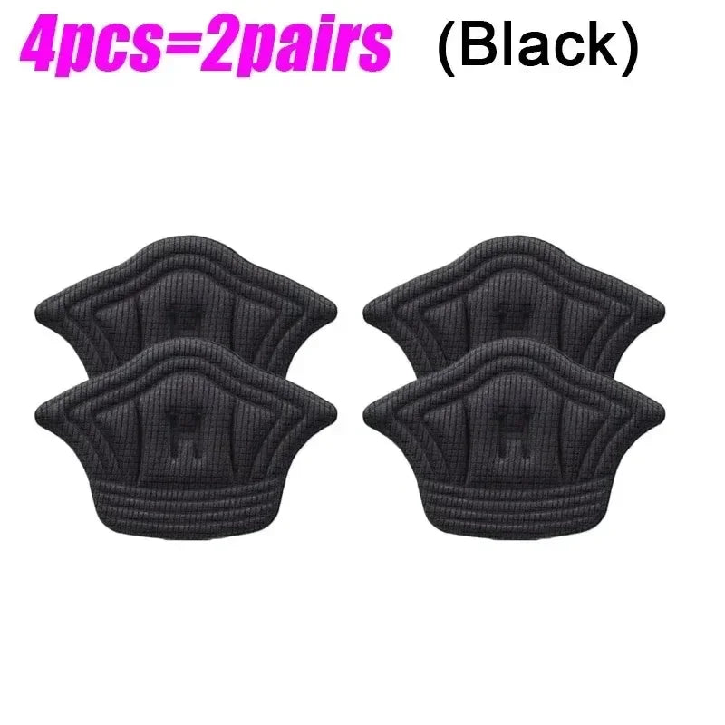 1/2/6Pairs Shoe Pad Foot Heel Cushion Pads Sports Shoes Adjustable Antiwear Feet Inserts Insoles Heel Protector Sticker Insole Oasis Select Black-4pcs-5mm