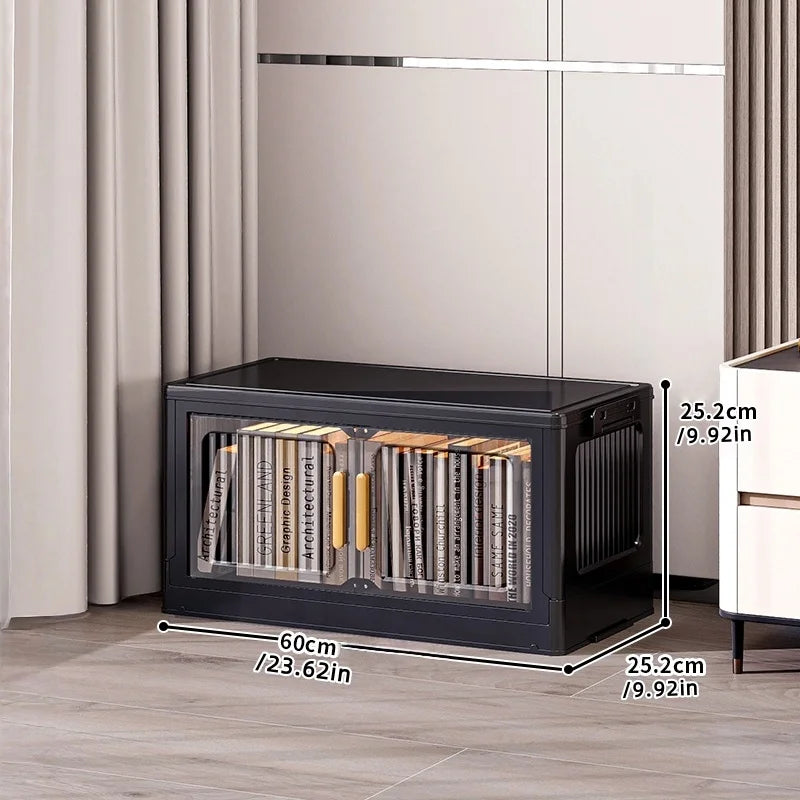 Foldable Clear Double-Door Storage Cabinet Large Space-Saving Mobile Organizer Dustproof Moisture-Proof for Kitchen Living Room Oasis Select 1 Tiers No Wheel