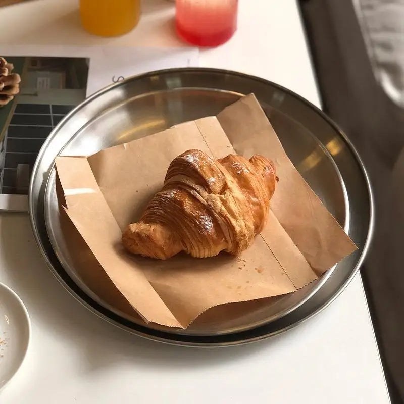 Stainless Steel Round Serving Tray | Rustproof, 6 Sizes