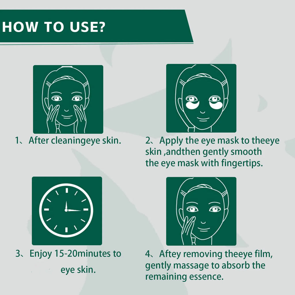 Collagen Eye Mask with Green Tea Extract, Suitable for Dark Circles and Puffiness, Moisturizing and Anti-Wrinkle, 60 Pieces Oasis Select