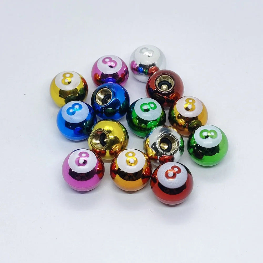 Copper Core Dustproof Tire Valve Stem Covers Pool 8 Ball Style Tire Valve Stem Caps for Cars, SUV, Trucks, Bikes, Motorcycles Oasis Select