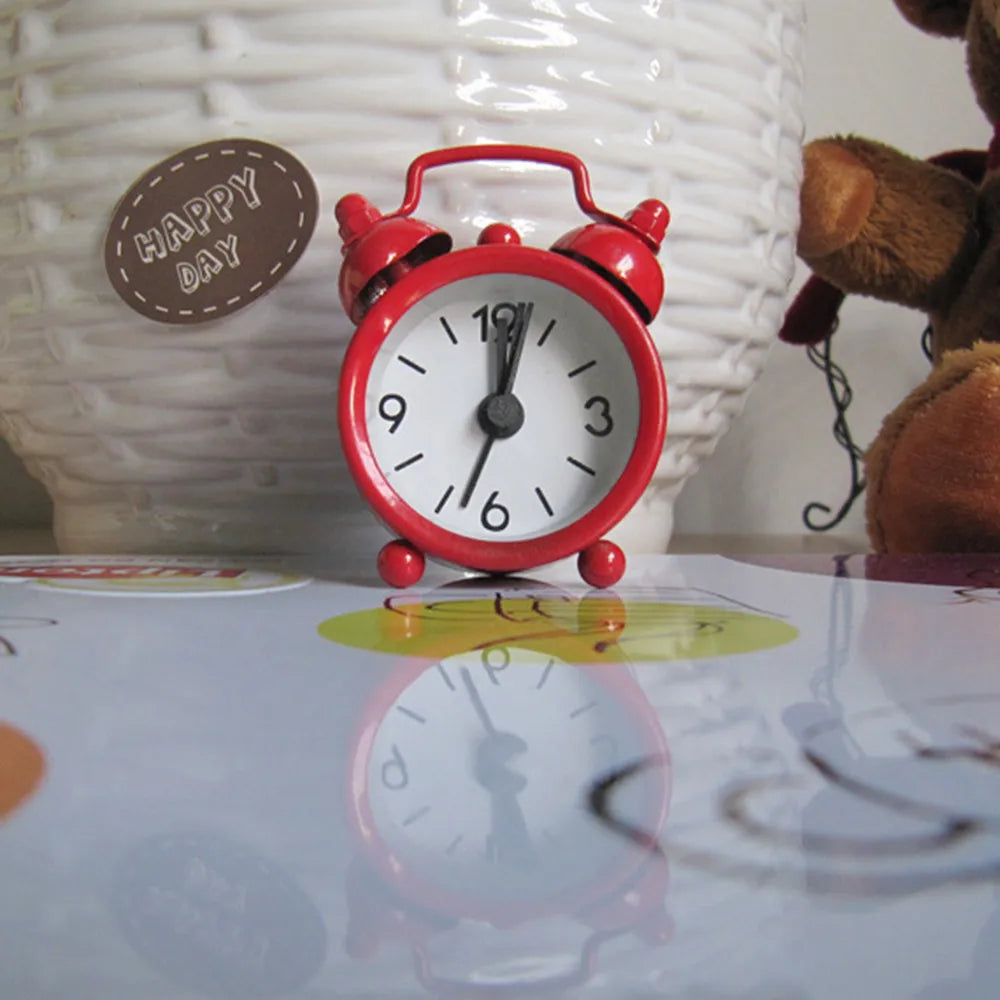 Retro Mini Double Bell Alarm Clock – Metal Quartz Desk Clock Retro Alarm Clock Oasis Select Red