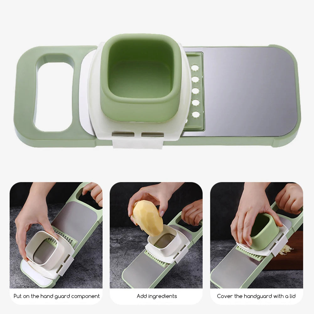 5-in-1 Stainless Steel Vegetable Slicer Chopper & Cutter