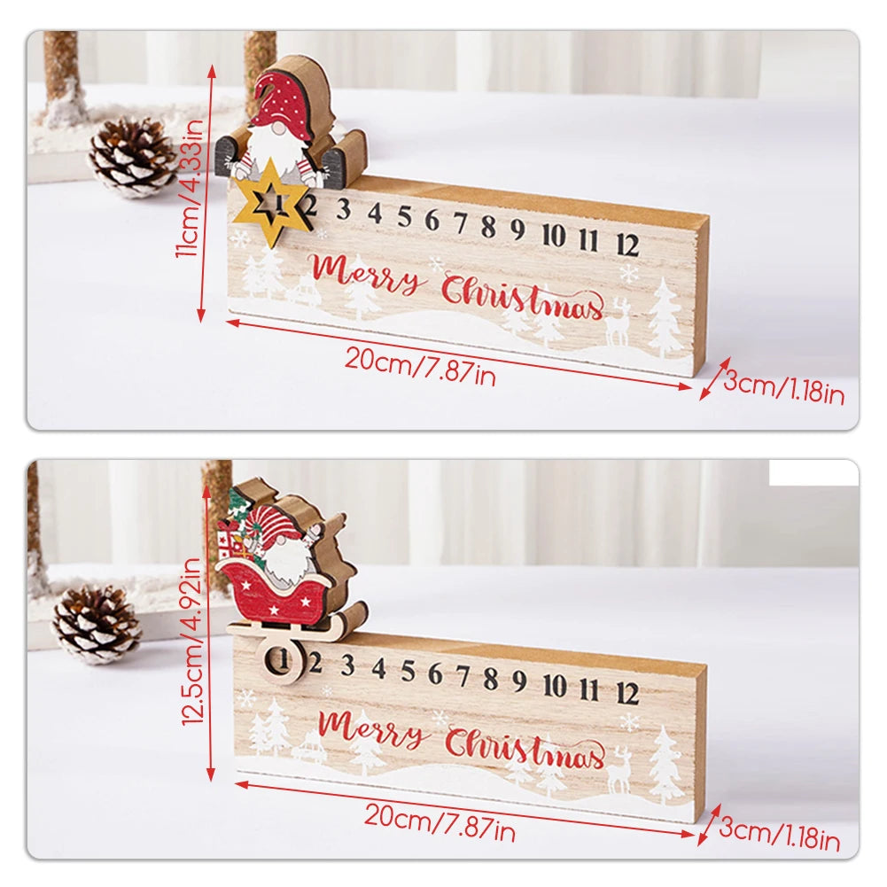 Wooden Santa Advent Countdown Calendar – Reusable Christmas Decor
