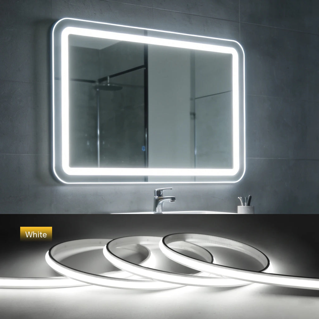 LED Dressing Mirror Backlight Lamp With 220V Swtich EU Plug 280LEDs/m 1-20m High Brightness Light Strip for Livingroom Wardrobe Oasis Select WHITE 8M 200-240V EU Plug