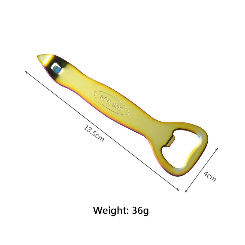 Thickened 304 Stainless Steel Beer Bottle Opener Portable Bottle Opener Cap Opener Restaurant Kitchen Accessories Small Tools Oasis Select gold