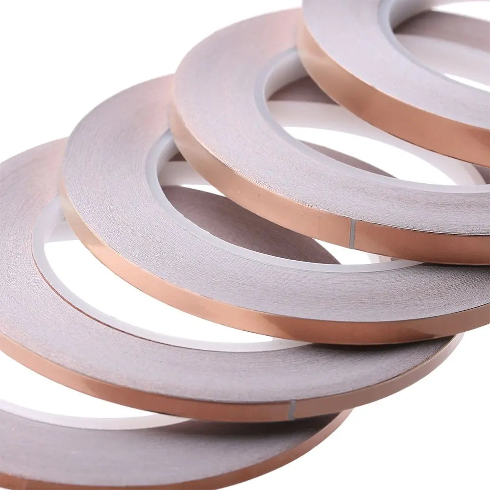 30 Meters Adhesive EMI Shielding Heat Resist Tape Single Side Conductive Copper Foil Tape Strip 3mm 4mm 5mm 6mm 8mm 10mm Oasis Select