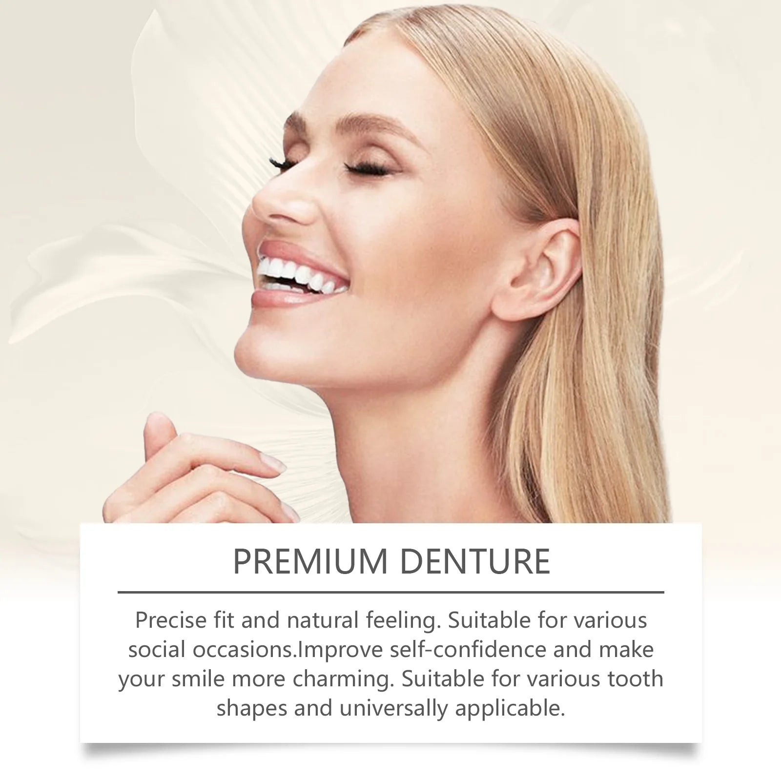 Oralhoe Soft Silicone Temporary Dentures Full Set – Upper & Lower Temporary Denture Set Oasis Select