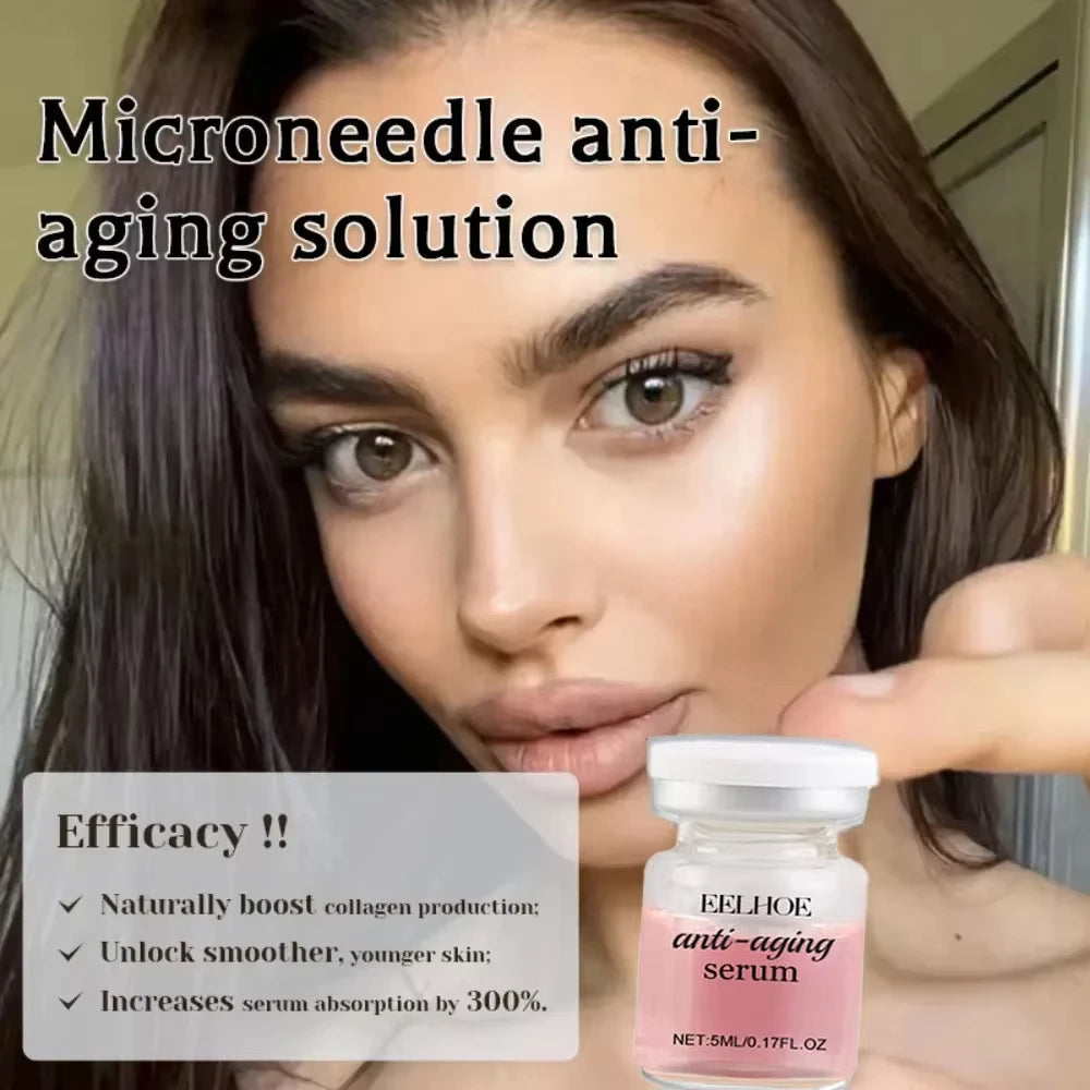 Eelhoe Microneedle Roller & Anti-Aging Serum Set – 8 Piece Microneedle Serum Set Oasis Select