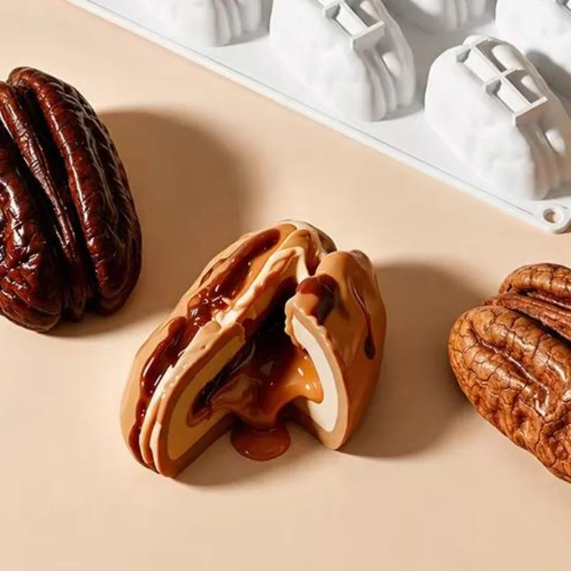 Silicone Pastry Baking Mold 4/12 Cavity Food Grade Non-Stick Reusable Mould for Pecan Nut Chocolate Dessert Making Oasis Select