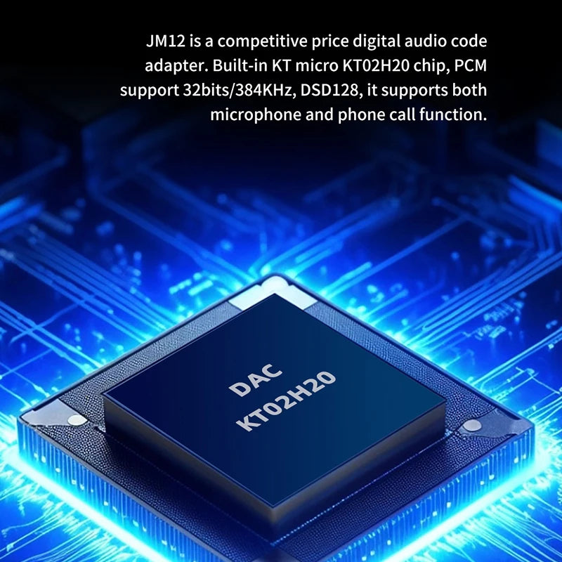 JCALLY JM12 Digital Audio Adapter DAC Chip KT02H20 Hi-Fi Audio Decoder Type-C to 3.5mm Earphone Amplifier 32bits/384KH DSD128 Oasis Select