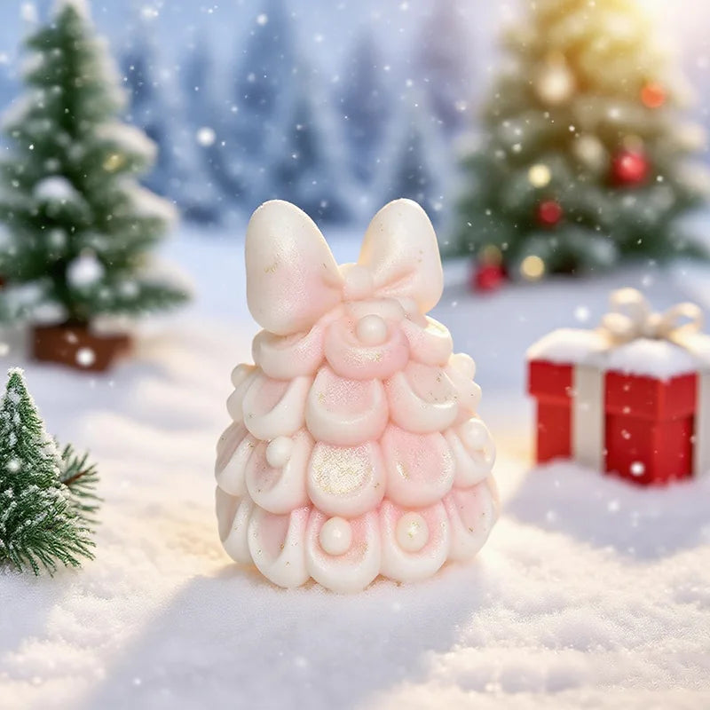 Christmas Bow Christmas Tree Aromatherapy Candle Silicone Mold DIY Plaster Resin Ornament Mold for Xmas New Year Home Decor Oasis Select
