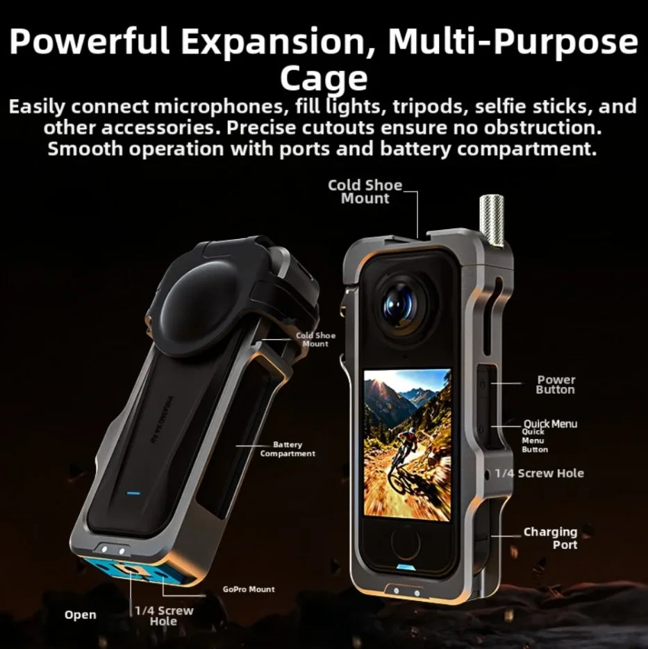 Aluminum Protective Cage for Insta360 X4 Air X5 X4 X3