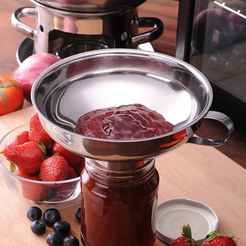 Stainless Steel Wide Mouth Funnel Canning Funnel Cup Jam Salad Dressing Hopper Filter For Jar Canned Filteroil Wine Water Spices Oasis Select