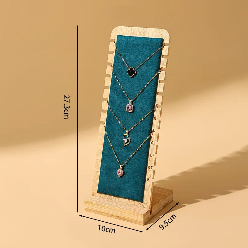 1pcs Jewelry Display Rack Necklace Hanging Bamboo and Wood Jewelry Bracelet Storage Rack Sweater Chain Storage Oasis Select