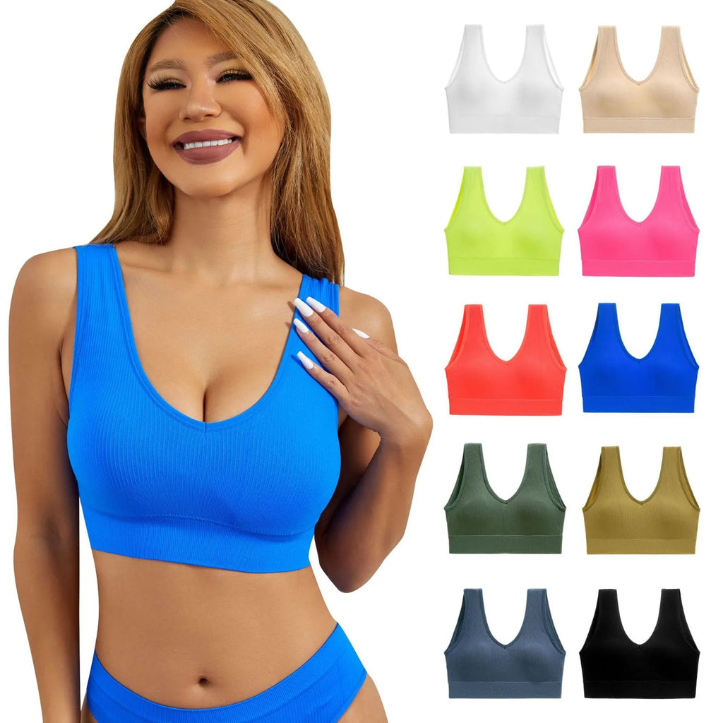 Women Sports Bra Top Push Up Fitness Yoga Bra Underwear Sport Tops for Women Breathable Running Vest Gym Wear Oasis Select