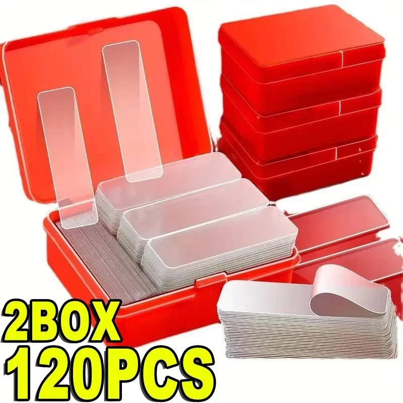 2/6/12box No Trace Reusable Double Sided Adhesive Tape Removable Transparent Nano Tape Waterproof Wall Stickers Reusable Tape Oasis Select