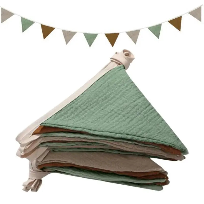 Pennant Banner Flags Nursery Bunting Banner Flags Washable Cotton Fabric Triangle Pennant Garlands for Living Room and Bedroom Oasis Select
