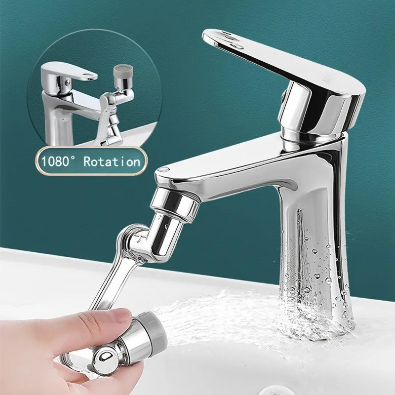 No-Splash Faucet Extender, 1080-Degree Swivel Spout with Adjustable Arm for Kids & Mouthwash - Bathroom Sink Tap Accessory Oasis Select