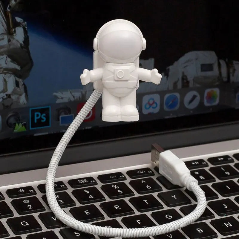 2pcs Astronaut USB Night Light Voice Control Mini LED USB Plug Eyes Protection LED Sound Sensor Bedroom Reading Desk Lamp Gift Oasis Select