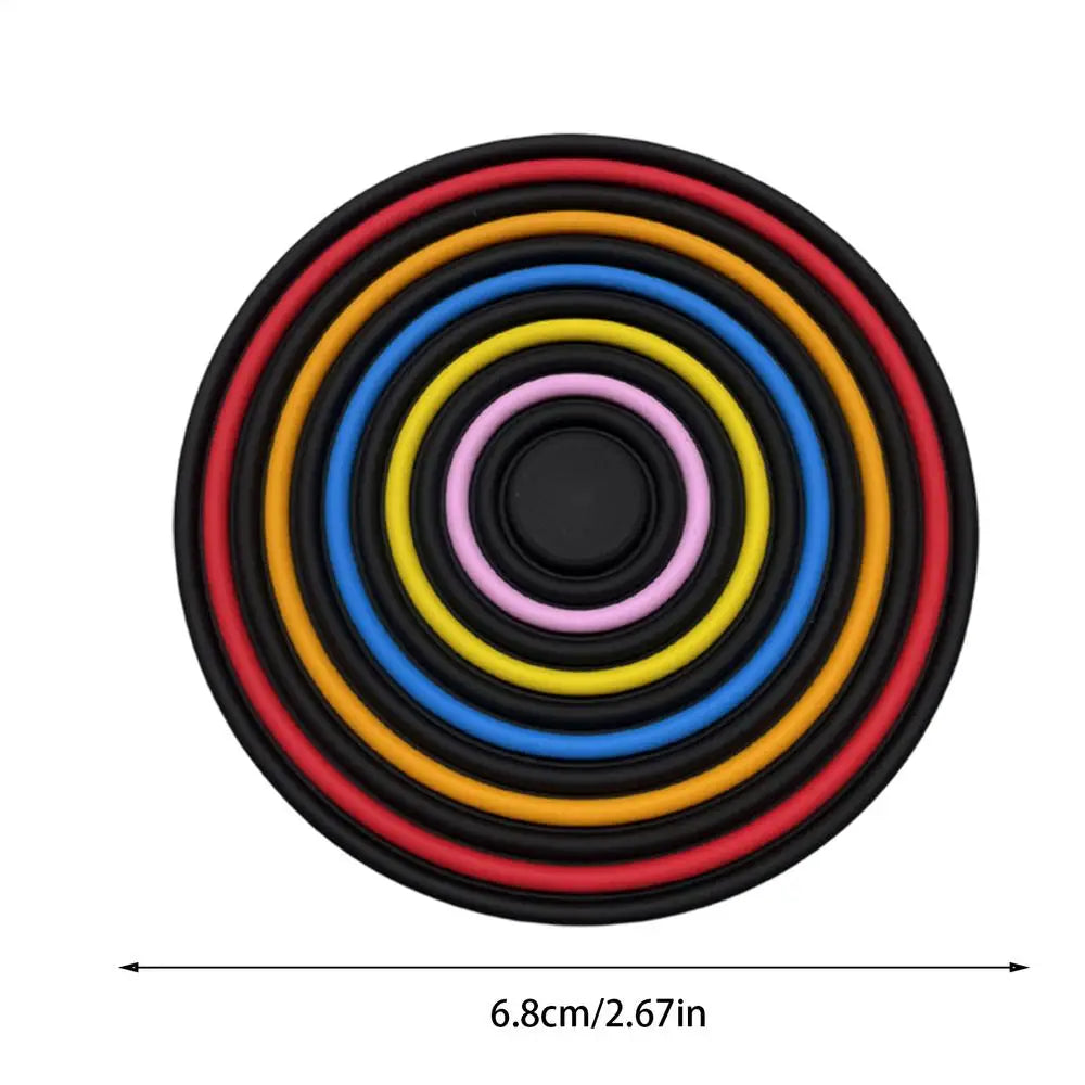 Cup Holder Coasters for Car Non-Slip Car Coasters Rainbow Car Drink Coaster Car Cup Holder Insert Cupholder Coaster Car Decor Oasis Select Black