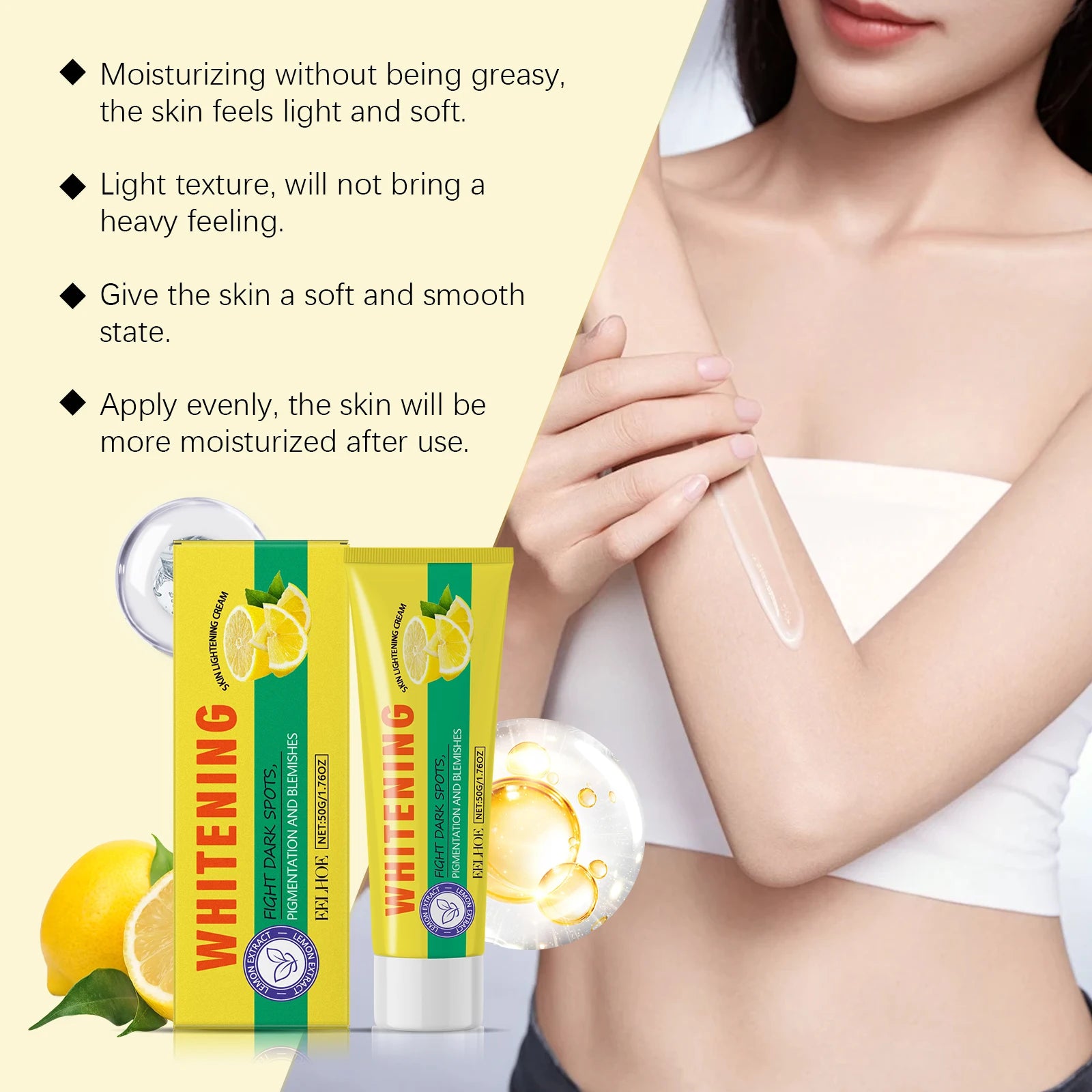 Lemon Brightening Body Lotion Gently Moisturizes Dry Skin Even Skin Tone Whitening Nourishing Lightening Body Cream Oasis Select