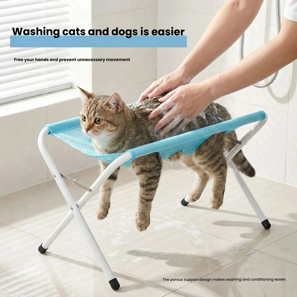 Foldable Pet Grooming Hammock Stand – Cats & Dogs Nail Trim