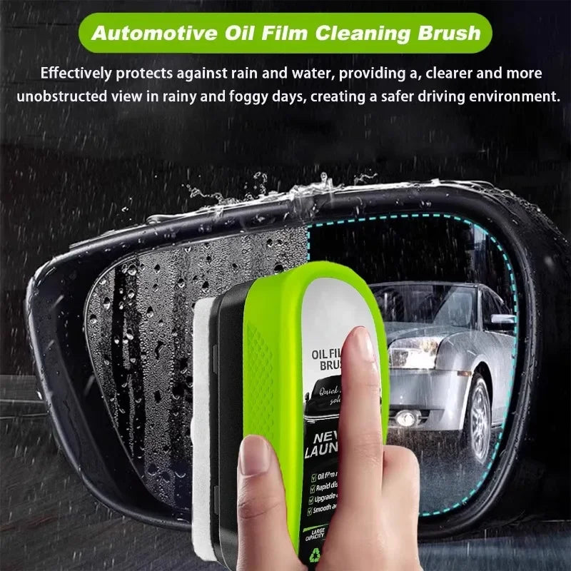 Auto Glass Oil Stain Remover Brush w/150ml Bottle - Car Windshield Deep Cleaning Tool for Foggy Film Elimination & Ceramic Prep Oasis Select